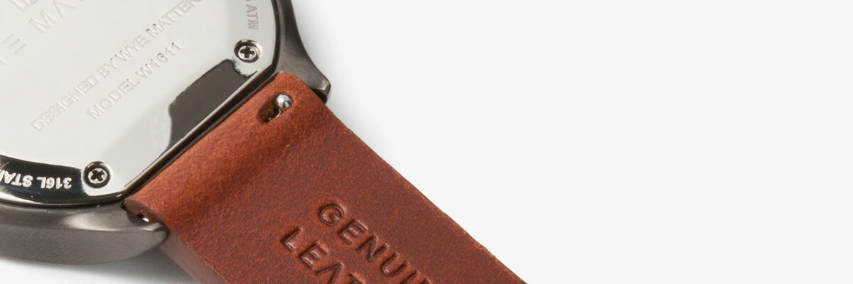 quick release brown leather strap black buckle-intechangable strap