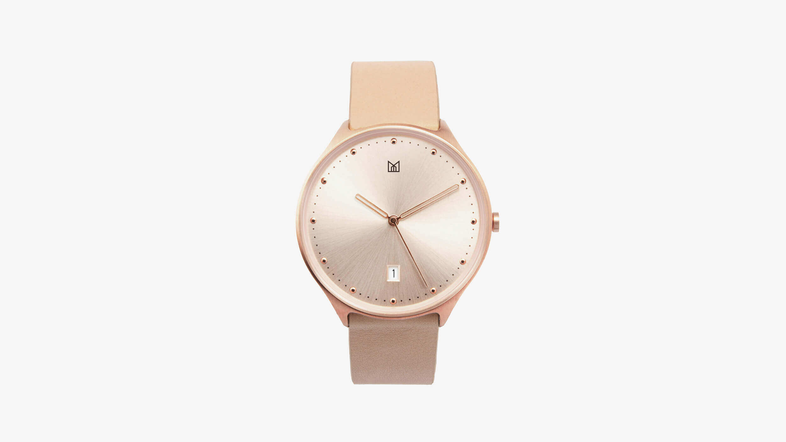 minimal watch neut - rose gold front