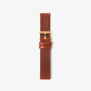 quick release brown leather strap gold buckle-preview