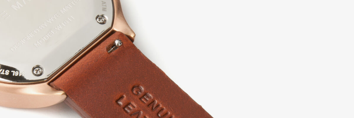 quick release brown leather strap rose gold buckle-intechangable strap