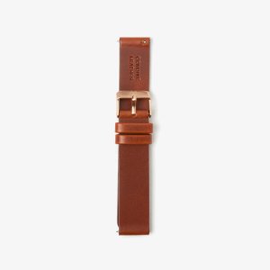 quick release brown leather strap rose gold buckle-preview