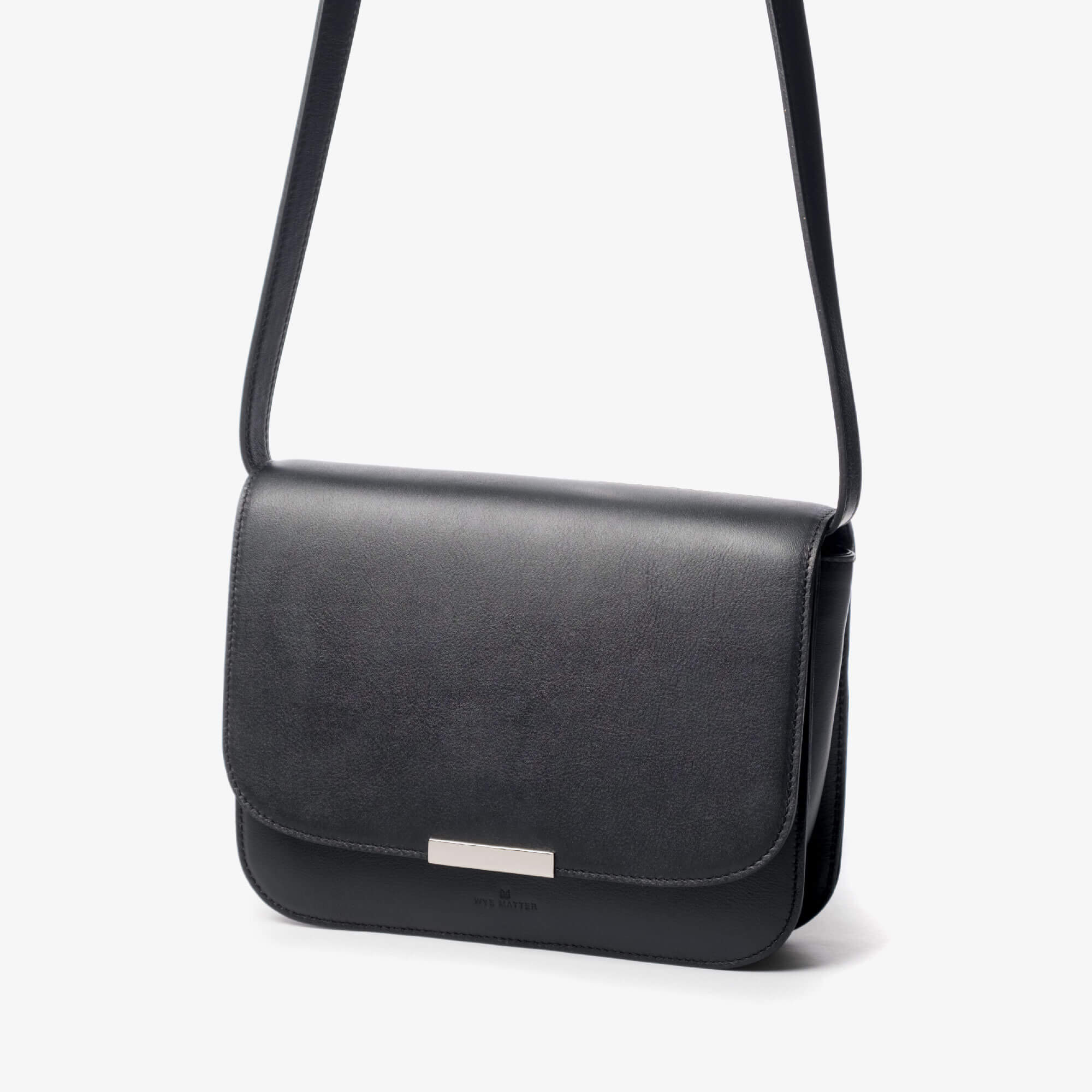 black crossbody leather