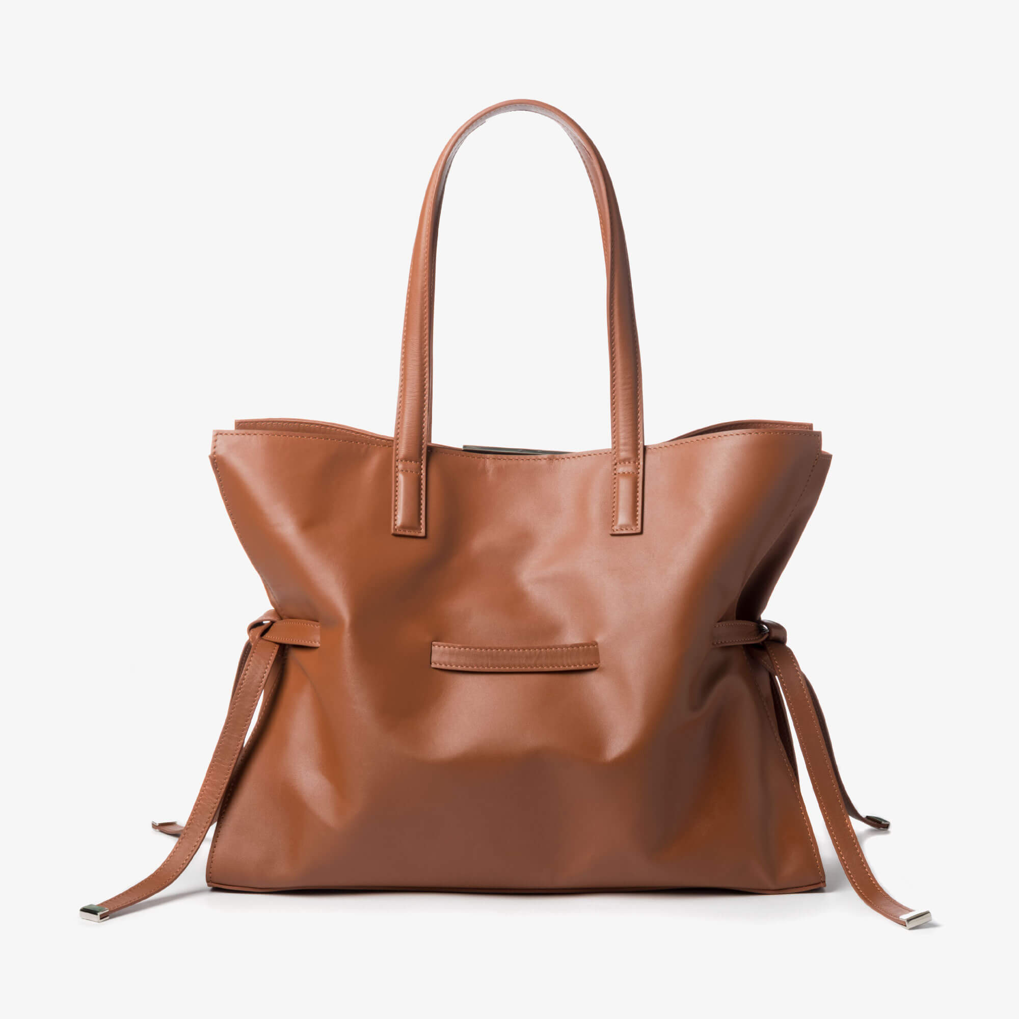 MÉTIER Minimalist Double patent-leather shoulder bag